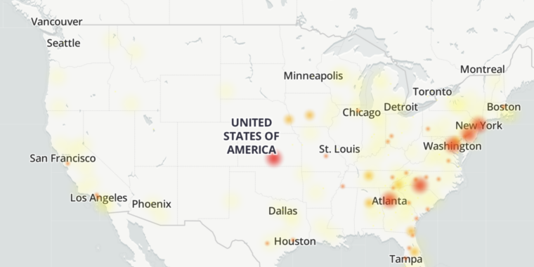 Wireless customers of Verizon and AT&T have found that they cannot make calls, send or receive text messages, or download any mobile data. As of t